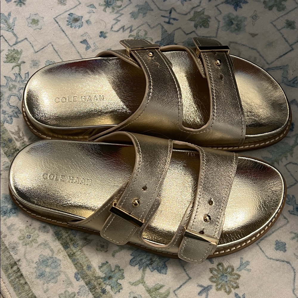 Cole Haan Gold Sandals NWOT